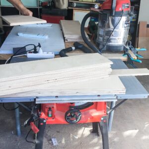 Cutting shelves from ply wood for my craft space.