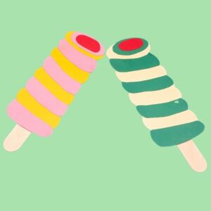 'Twister' style Multi coloured Ice Lolly Decoration