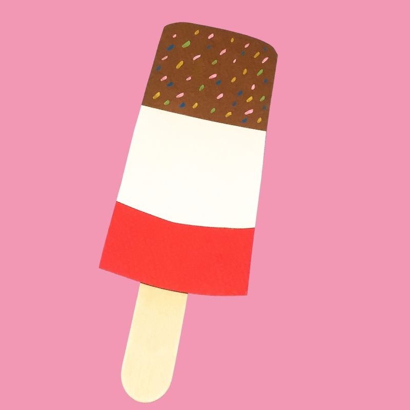 Red, white and brown Multi coloured Ice Lolly Decoration